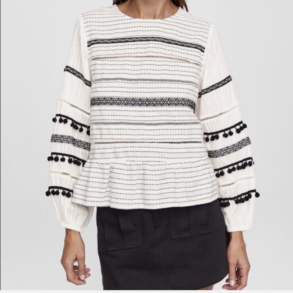 Off White and black Zara women’s blouse, size L